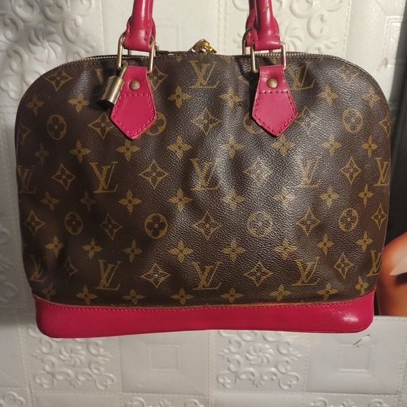 Louis Vuitton Monogram Alma PM Pink Magenta 2 way Bag Authentic Vintage Custom - Picture 6 of 14